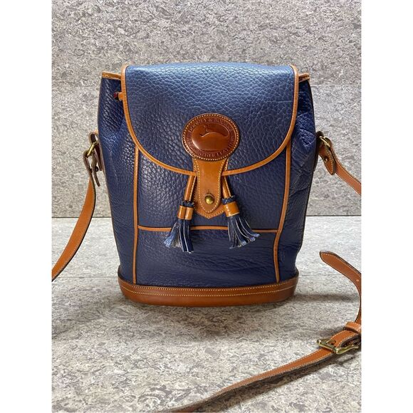 Dooney Dover Midnight Blue & Carmel - Picture 1 of 16